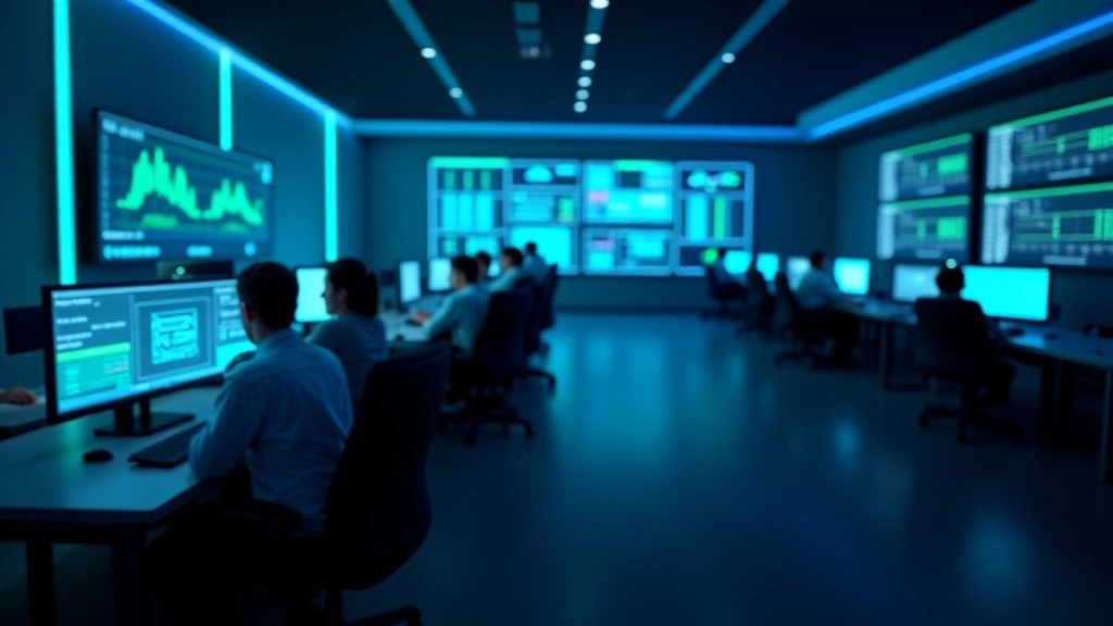 USOM kontrol merkezi personeli, bilgisayar ekranlarında gerçek zamanlı tehdit izleme yapıyor, modern teknik çalışma ortamı