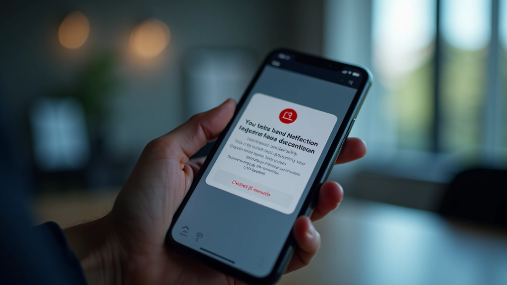 Telefon ekranında sahte banka bildirimi ve uyarı mesajları